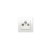 Prise TV FM SAT Blanc Delta Viva + Plaque Blanc-SIEMENS