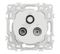 Prise TV/FM/SAT odace - sorties coaxiales - blanc craie - SCHNEIDER - S920461