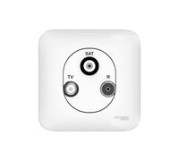 Prise TV/FM/SAT Schneider Electric Ovalis ALB74329 3 sorties SAT/FM Encastrable Mat Blanc