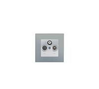 Prise TV FM SAT Silver Delta Viva + Plaque Silver-SIEMENS