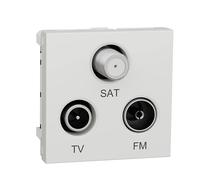 Prise TV / FM / Satellite 1 poste 2 modules Unica Blanc Schneider