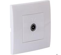 Zenitech - Prise TV mâle encastrée + plaque de finition Kalya - Blanc blanc