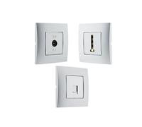 Prise TV + prise téléphonique 8 plots + prise RJ45 - Simplea - Zenitech