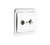 - Prise TV radio encastrée IP20 - chrome