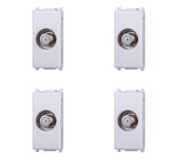 Prise TV satellite à vis type F compatible plan couleur blanc EV2252 Kit 4 pièces