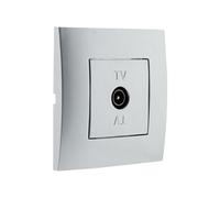 - Prise TV Simplea montée - module large - gris