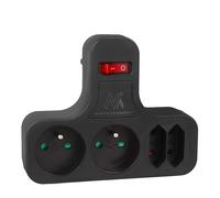 Maclean Prise de courant quadruple MCE224 E – Interrupteur, Pied stabilisateur, Type E, 2x2,5A/2x16A