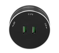 Prise USB Circulaire pour Rail, Adaptateur de Rail D’Alimentation USB sans Fil, Prise Ronde Dc-5V Esthétique À Double Port avec Commutateur de Rotation, AC 110-250V, pour La Maison Et Le Bureau