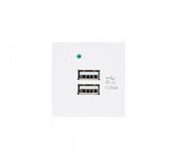 Maclean MCE728W USB Steckdose Ladegerät 2x USB-Anschluss bis 2.1A Fast Charge Modulare Wandsteckdose Unterputzdose Wanddose Einbaudose Unterputz Montage (USB-Steckdose 2.1A, Weiß)