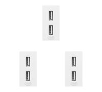 Prise USB double PNI UB20, 5V, 2,4A, modulaire, encastrable, type F 1/2, pour cadre en verre RM101W, RM202W (Lot de 3)