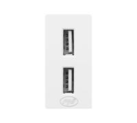 Prise USB double PNI UB20, 5V, 2,4A, modulaire, encastrable, type F 1/2, pour cadre en verre RM101W, RM202W