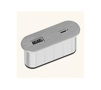 Prise USB murale ARCHEA 1 prise USB C + 1 USB-A - Prise ovale encastrable inox