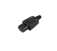 Prise volante tripolaire IEC 320 C14 C15 13A 220V pour alimentation connecteur avec rainure centrale femelle couleur noire
