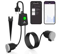 Prise Wi-Fi extérieure Smart Life Prise extérieure étanche IP44 | Prise Extérieure WiFi 16A 3600W - IP44 étanche, compteur d'énergie, minuterie, Smart Life APP, compatible Alexa/Google
