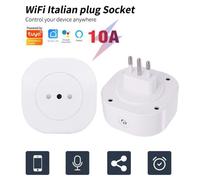 Prise Wifi Intelligente, 16/10a, Italie, Fonction De Contrôle De L'alimentation, Tuya Smartlife App, Fonctionne Avec Alexa Google Assistant