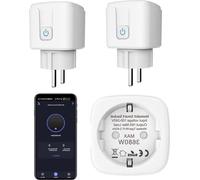 Prise WiFi intelligente avec minuterie et programmation - compatible avec Apple HomeKit, Siri, Alexa et Google Assistant -vocale et via l'application - suivi de la consommation d'énergie - lot de 2 pi