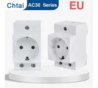 Prises de courant ue AC30, allemagne, Europe, Rail Din modulaire, 10A, 16a, 250V, boîte de Distribution industrielle, connecteur adaptateur CE EU Socket