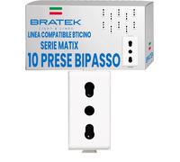 Prises de dérivation 10/16 A, lot de 10, compatibles avec BTicino Matix