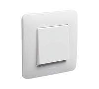 Prises electriques Standard - Prise extra plate - Prise murale - Interrupteur va et vient sans Fil - Prise murale - Gamme Casual - Bouton Poussoir Blanc Brillant - Debflex