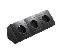 Prises sous-plan | Style | Prises avec contact de protection à 3 voies, câble de 15 cm avec bornier, 230 V / 16 A, surface, noir mat