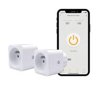 Konyks Prises connectées Priska FR Wi‑Fi + Bluetooth 16 A compteur d'énergie Lot de 2 Blanc