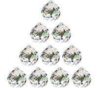 Prisme en forme de boule de cristal - Boule suspendue pour éclairage de plafond, accessoire Feng Shui, décoration de mariage ou de bureau, 30 mm, lot de 10
