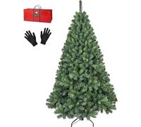 PristinePine, sapin de Noël complet, 180 cm - Sapin de Noël artificiel robuste, comprenant un sac de rangement et des gants - 980 branches