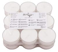 Pritogo - Bougies chauffe-plat Maxi (18 pièces), boîtier en plastique, durée de combustion : 7 heures, format XXL Ø 5,8 x 2,2 cm, bougies chauffe-plat géantes, plateau en plastique, sans parfum