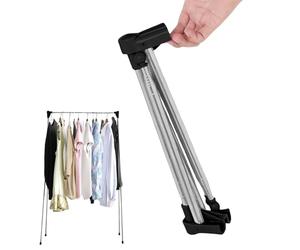 PRITOK Portant à vêtements pliable portable : porte-vêtements de voyage réglable en acier inoxydable, 32-73 cm séchoir à linge télescopique pour les voyages, le camping, la randonnée, le linge à la