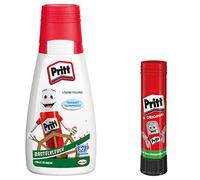 Pritt Colle de bricolage, colle universelle à séchage transparent pour la maison, l'école ou le bureau, colle de bricolage blanche pour enfants, 1 flacon de 100 g et 1 Bâton de colle Pritt de 11 g