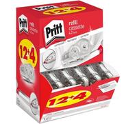Pritt lot de 16 recharges pour roller de correction rechargeable, roller de correction pour effacer et corriger, embout flexible & réécriture immédiate, rechargement facile pour éviter le gaspillage
