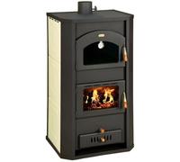 Prity FG W20 Poêle à bois avec four et gaine d'eau de 20 kW | Poêle de chauffage central haute performance | Certifié CE