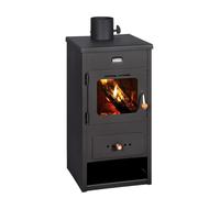Prity K1 Optima Poêle à bois 9,5 kW Compact Bois de stockage certifié CE Cheminée autonome