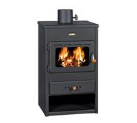 Prity K1 Poêle à Bois 9,5 kW Classe Énergétique A 77,8% d'Efficacité Poêle à Bois Autoportant Poêle à Bois avec Rangement Bois Marquage CE