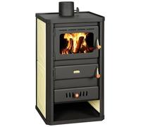 Prity S2 W10 Poêle à bois avec revêtement d'eau 10 kW Chauffage central certifié CE Brûleur à bois amélioré Conforme EN