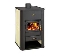Prity S3 W17 Poêle à bois 17 kW - Gaine d'eau - Chauffage central - Certifié CE - Poêle à bois haute performance