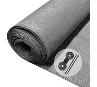 Privacynet 18 × 10 m 150 g/m² HDPE Filet d'ombrage 85% d'ombre résistant aux UV indéchirable Protection contre le vent avec trous et serre-câbles gris
