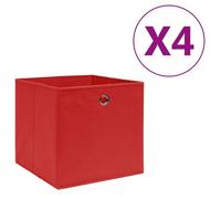 Prix bas - Boîtes de rangement - pliable - 4 pcs Tissu intissé 28x28x28 cm Rouge （960365879332)