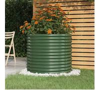 Prix bas - Cache-pot-Bac fleurs-Jardinière de jardin Acier enduit de poudre 80x80x68 cm Vert （623333435730)