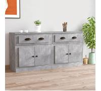 Prix bas - Enfilade Buffet de Cuisine-Lot de 2 Buffets gris béton-Bois d'ingénierie （131391704964)