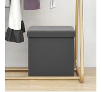Prix bas - Tabouret - Large application - de rangement pliable Gris PVC （391555339268)