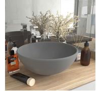 Prix bas - Vasque à poser-Lavabo rond de luxe-de salle Gris clair mat 32,5x14cm Céramique （860853174811)
