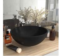 Prix bas - Vasque à poser-Lavabo rond de salle de bain Noir mat 32,5x14 cm Céramique （835540963975)