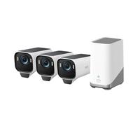 [Prix final : 599,99 €] eufy Security S3 Pro 3+1 Kit, Caméra de surveillance sans fil WiFi 4K avec panneau solaire, Vision nocturne MaxColor, Reconnaissance faciale par IA, Stockage local, Aucun frais