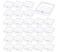 Prmape 30 Pièces Petite Boite de Rangement, 5.5 * 5.5 * 1.7cm Mini Boite Rangement Plastique avec Couvercle, Boite de Rangement Transparente pour Petits Objets et Autres Projets D'artisanat
