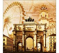 Pro-Art-Bilderpalette g1252a Tableau Mural Impression gi Motif Munich 30 x 30 cm [Texte en Allemand], Multicolore, 50 x 50 cm