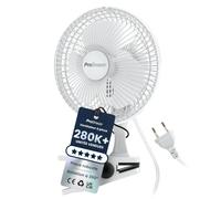 Pro Breeze Mini Ventilateur à Pince - 2 Vitesses, 15 cm - Ventilateur de Table avec Clip, Petit, Portable, Silencieux, Rotation 360° - Pour Maison, Table, Bureau - Blanc