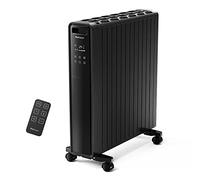 Pro Breeze Radiateur électrique sans huile 2000W, avec Minuterie 24h, Affichage LED, Télécommande, Thermostat, 3 niveaux de chauffage - Noir