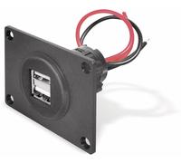Pro Car 65004 Prise d'alimentation USB double avec plaque de montage, 0,15 m, noir - convient aux smartphones, appareils de navigation, lecteurs MP3, tablettes, ainsi qu'à d'autres appareils qui peuve