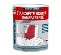 PRO COM Étanchéité douche, salle de bain - Résine d'étanchéité transparente polyuréthane 2.5 litres